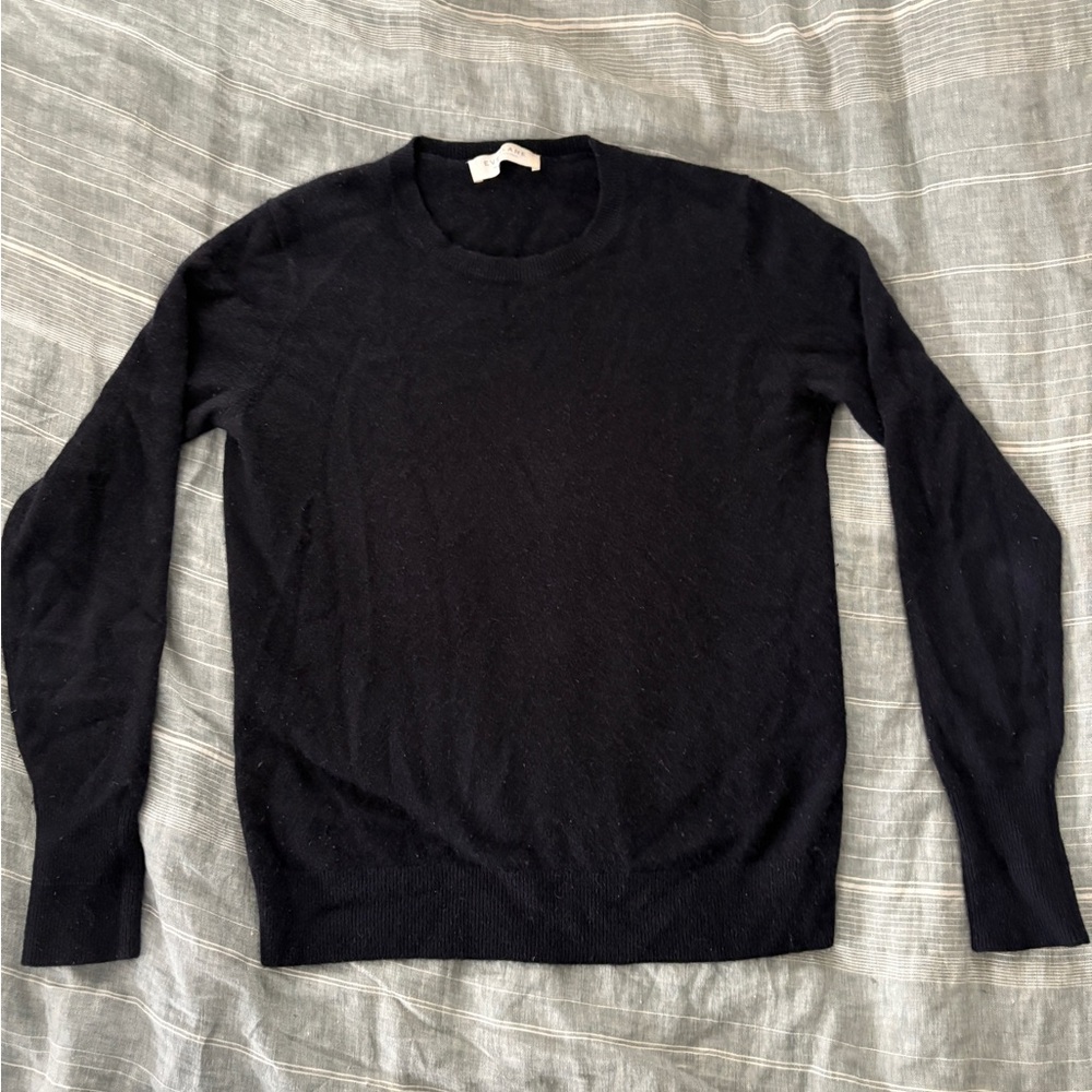 Everlane Women's Navy Cashmere Crew Neck Sweater - Picture 2 of 6